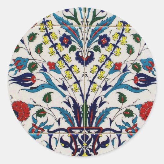 Ottoman Turkey Arabesque Old Tegel Ronde Sticker (Voorkant)