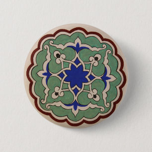 Ottoman Turkey Arabesque Old Tile Ronde Button 5,7 Cm