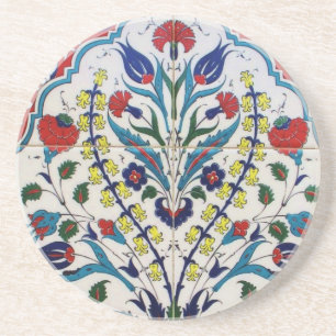 Ottoman Turkey Arabesque Old Tile Zandsteen Onderzetter