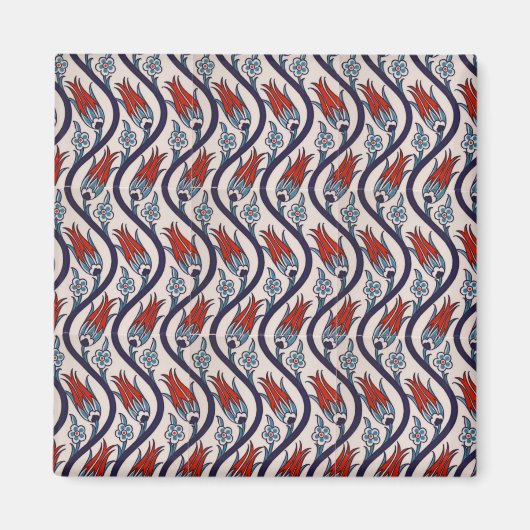 Ottomans Tulip Pattern / Tegel Art Magneet (Voorkant)