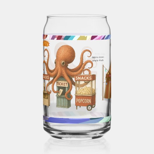 Otto's circus snack kraam blikvorm glas (Voorkant)