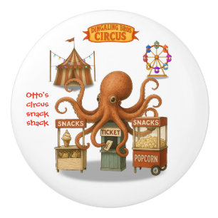 Otto's circus snack kraam keramische knop