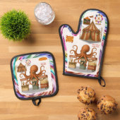 Otto's circus snack kraam ovenwant & pannenlap set (Top down)