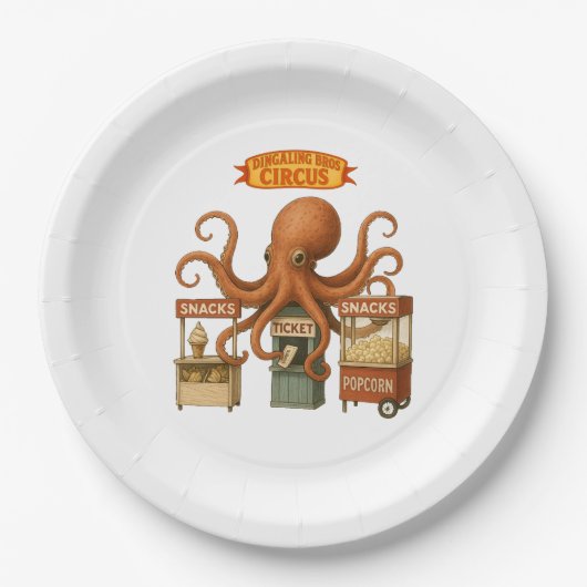 Otto's circus snack kraam papieren bordje (Voorkant)