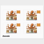 Otto's circus snack kraam rechthoekige sticker (Vel)