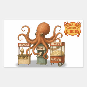 Otto's circus snack kraam rechthoekige sticker