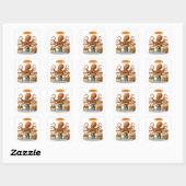 Otto's circus snack kraam vierkante sticker (Vel)