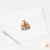 Otto's circus snack kraam vierkante sticker (Envelop)