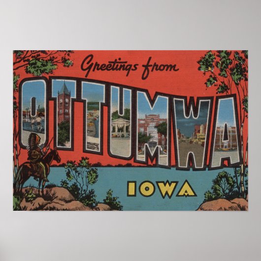 Ottumwa, IowaLarge Letter ScenesOttumwa, IA Poster (Voorkant)