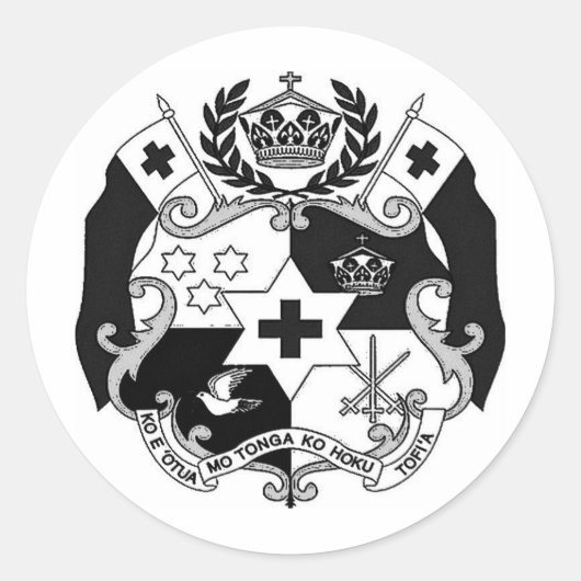 Otua Mo Tonga Productionz Ronde Sticker (Voorkant)