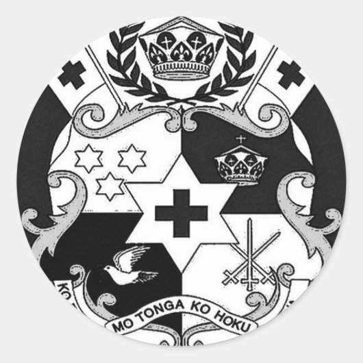 Otua Mo Tonga Productionz Ronde Sticker (Voorkant)