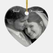 Ou Eerste Kerstroze Damask Foto Ornament (Voorkant)