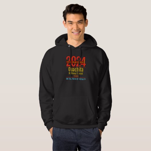 Ouachita Forest Arkansas AR Total Solar Eclipse 20 Hoodie (Voorkant volledig)