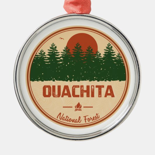 Ouachita Nationaal Bos Metalen Ornament (Voorkant)