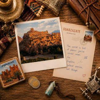 Ouarzazate Marokko Reisansichtkaart Vintage Kasbah Briefkaart