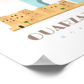 Ouarzazate stad marocco Skyline Poster (Hoek)