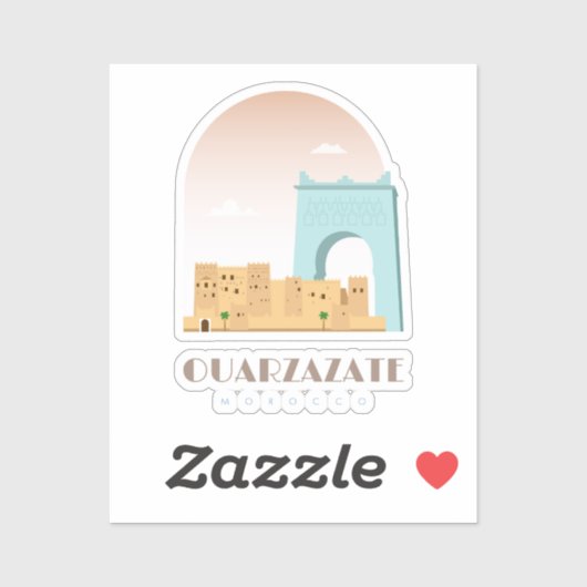 Ouarzazate stad marocco Skyline Sticker (Vel)
