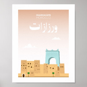 Ouarzazate Stad Marokko Illustratie Poster