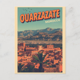 Ouarzazate stadskasbah Sahara woestijn Marokko vin Briefkaart