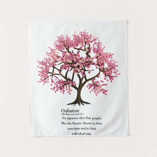 "Oubaitori" betekent aangepaste kleur Wandkleed (Voorkant)