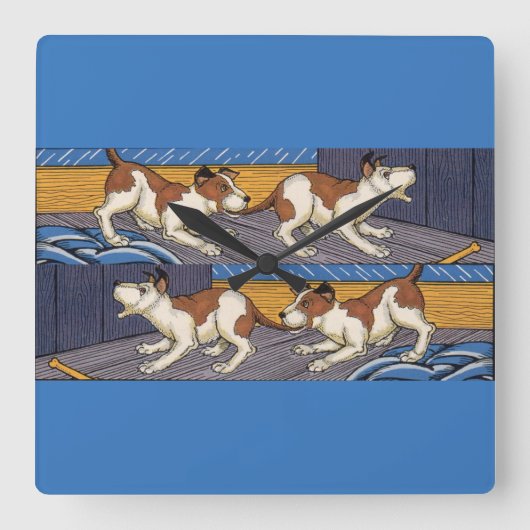 OUCH! hond Vierkante Klok (Voorkant)