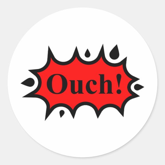 Ouch! Ronde Sticker (Voorkant)
