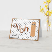 "ouch" trieste bandaid krijgen goed kaart (Gele Bloem)