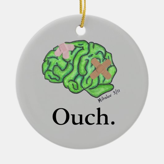 "Ouch"-versiering Keramisch Ornament (Voorkant)