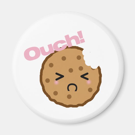 "Ouch!" zegt de Kawaii Cookie Magneet (Voorkant)