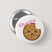 "Ouch!" zegt de Kawaii Cookie Ronde Button 5,7 Cm (Voorkant /achterkant)