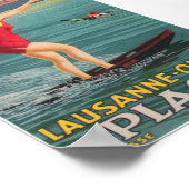 Ouchy, Lausanne, Zwitserland Vintage Travel Poster (Hoek)