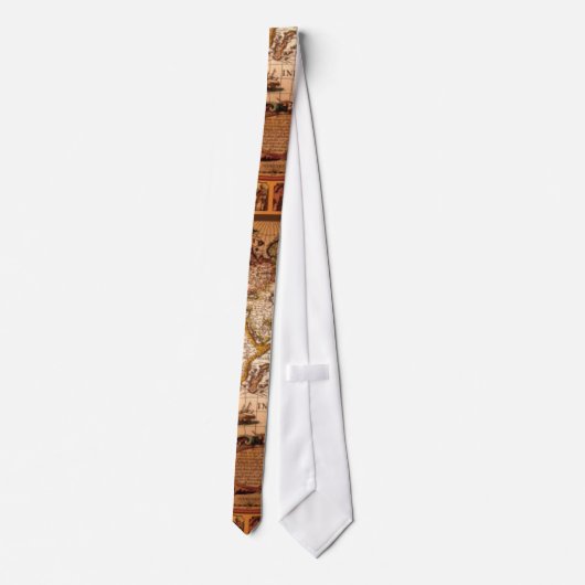 Oud 1481 Wereldkaart Kunst Mannen Mode Stropdas (Achterkant)