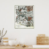 Oud 1887 gebied van de kaart van Arizona Poster (Keuken)