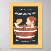 Oud 1920 Tar Tar Ad Boy in Wash Tub Poster (Voorkant)
