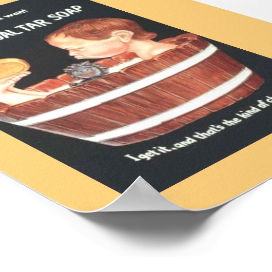 Oud 1920 Tar Tar Ad Boy in Wash Tub Poster (Hoek)