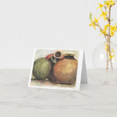 Oud Aardewerk Notecard Kaart (Gele Bloem)