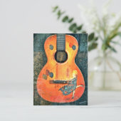 Oud Acoustic Guitar Briefkaart (Staand voorkant)