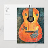 Oud Acoustic Guitar Briefkaart (Voorkant / Achterkant)