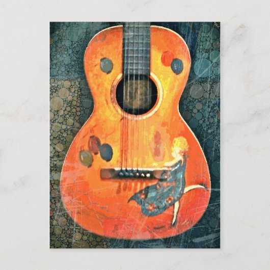 Oud Acoustic Guitar Briefkaart (Voorkant)
