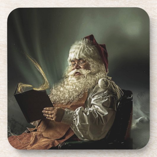 Oud afbeelding van de kerstman magie van de feestd bier onderzetter (Voorkant)