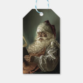 Oud afbeelding van de kerstman magie van de feestd cadeaulabel (Achterkant)