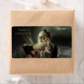 Oud afbeelding van de kerstman magie van de feestd etiket (Insitu)
