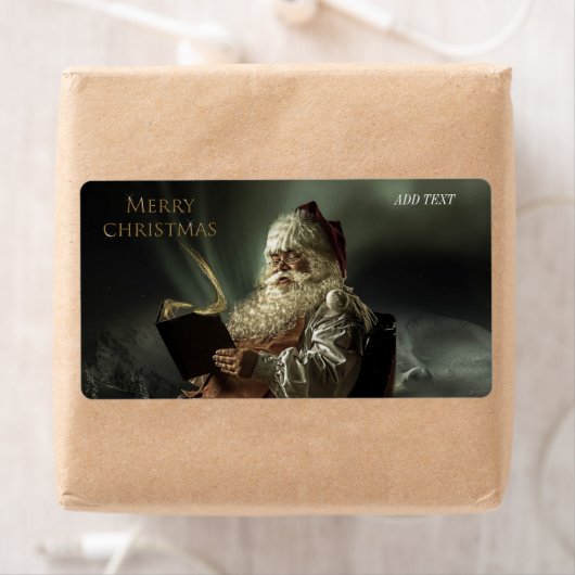 Oud afbeelding van de kerstman magie van de feestd etiket (Insitu)