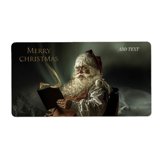 Oud afbeelding van de kerstman magie van de feestd etiket (Voorkant)