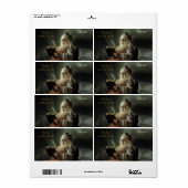 Oud afbeelding van de kerstman magie van de feestd etiket (Full Sheet)