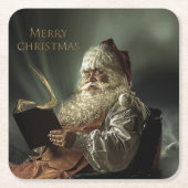 Oud afbeelding van de kerstman magie van de feestd kartonnen onderzetters (Voorkant)