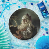 Oud afbeelding van de kerstman magie van de feestd papieren bordje (Feest)
