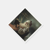 Oud afbeelding van de kerstman magie van de feestd servet (Hoek)