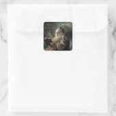 Oud afbeelding van de kerstman magie van de feestd vierkante sticker (Tas)