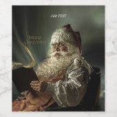 Oud afbeelding van de kerstman magie van de feestd wijn etiket (Enkel label)